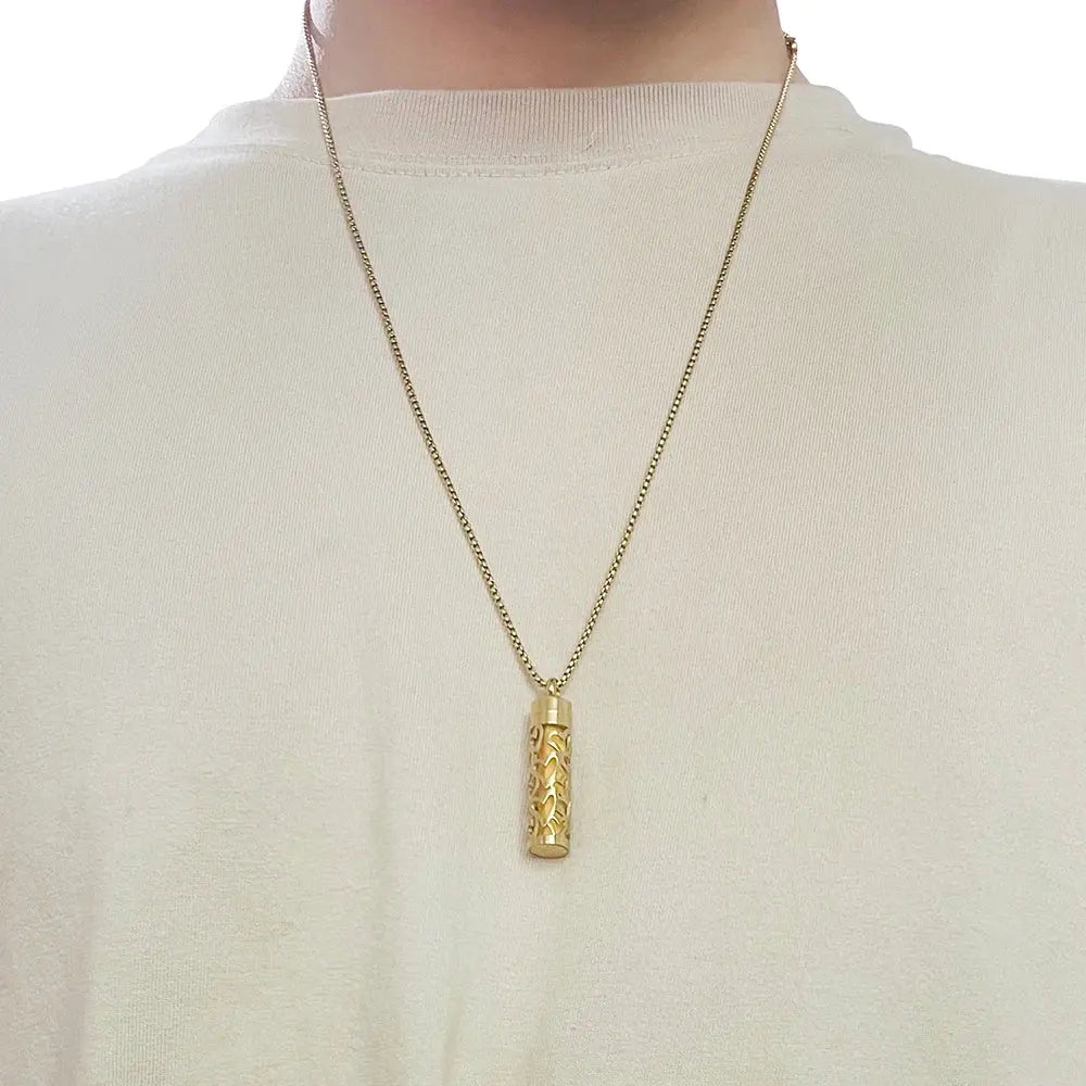 Luxurious Golden Stainless Steel Aromatherapy Necklace Diffuser - Elevate Your Scent Experience with Essential Oils and Perfumes product image