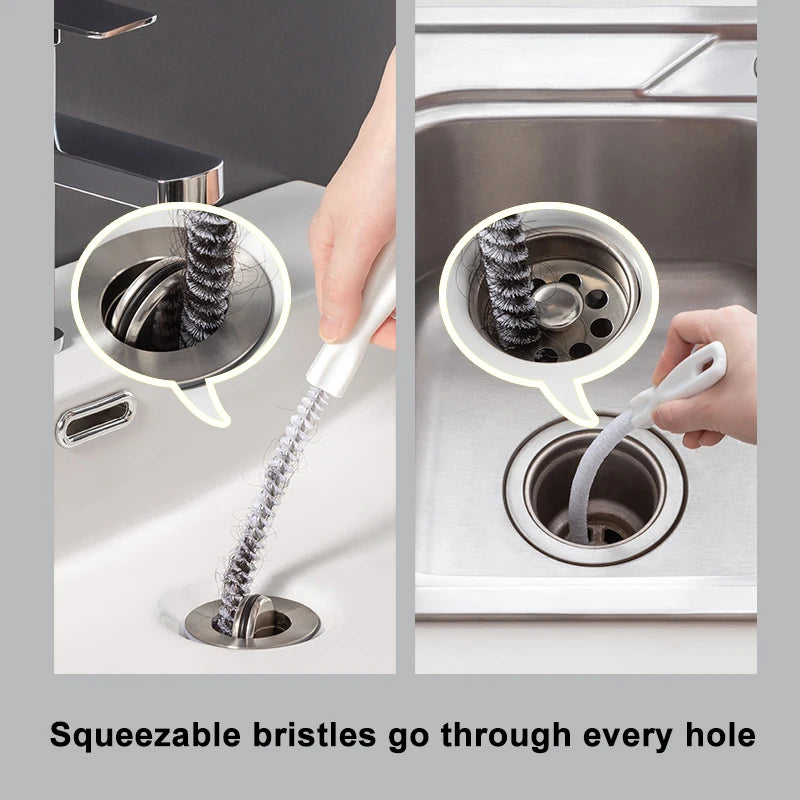 Flexible Pipe Dredging Brush for Efficient Bathroom and Kitchen Sewer Cleaning - Available in 1 or 2 Pieces