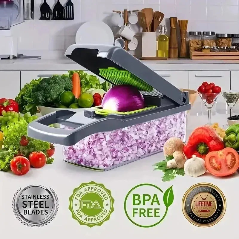 14-in-1 Multifunctional Vegetable Chopper and Slicer for Efficient Food Preparation