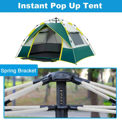 Outdoor Pop Up Tent Waterproof Portable Instant Automatic Camping Tent for 2-3/3-4 Person Family Tent Camping Backpacking NNOS