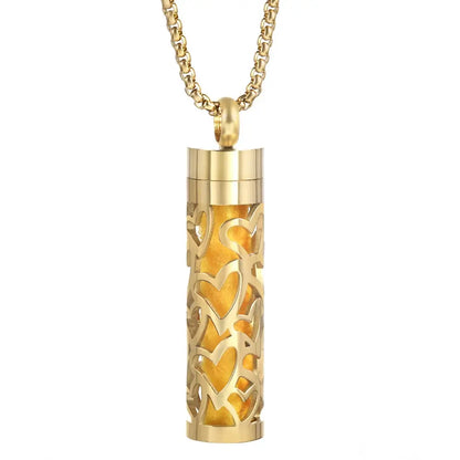 Luxurious Golden Stainless Steel Aromatherapy Necklace Diffuser - Elevate Your Scent Experience with Essential Oils and Perfumes