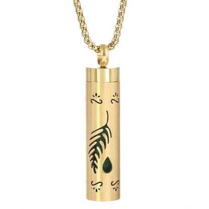 Luxurious Golden Stainless Steel Aromatherapy Necklace Diffuser - Elevate Your Scent Experience with Essential Oils and Perfumes