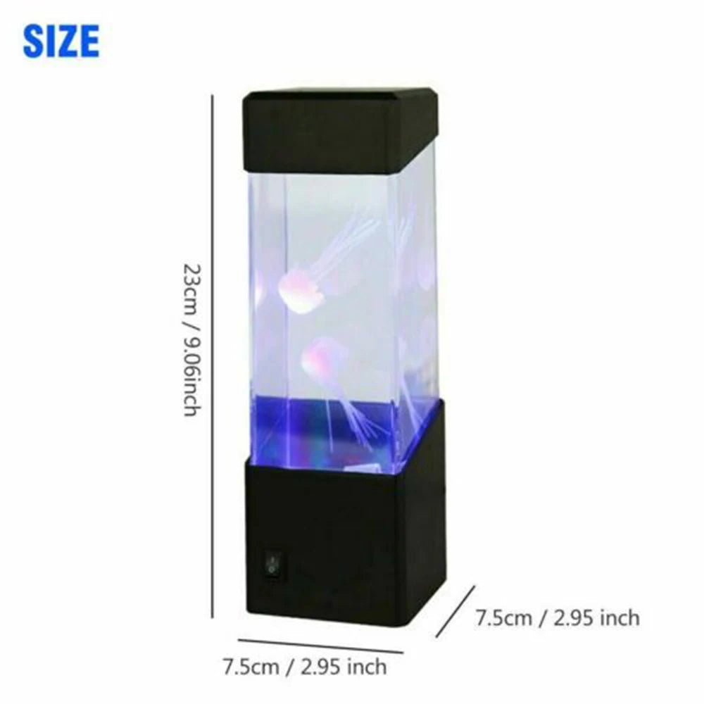 LED Jellyfish Tank Night Light Color Changing Table Lamp Aquarium Electric Mood Lava Lamp Ideal Children's Gift Home Room Decor