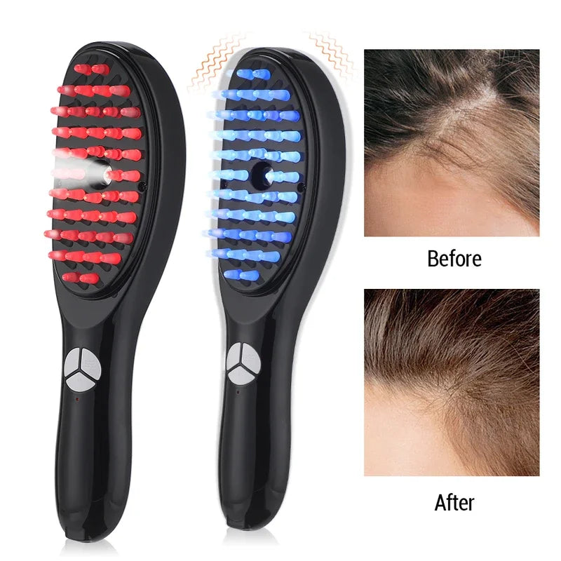 Electric Spray Massage Comb for Hair Growth Vibration Head Brush LED Anti-Hair Loss Scalp Liquid Medicine Atomizing Comb for Short, Eye-Catching Advertising