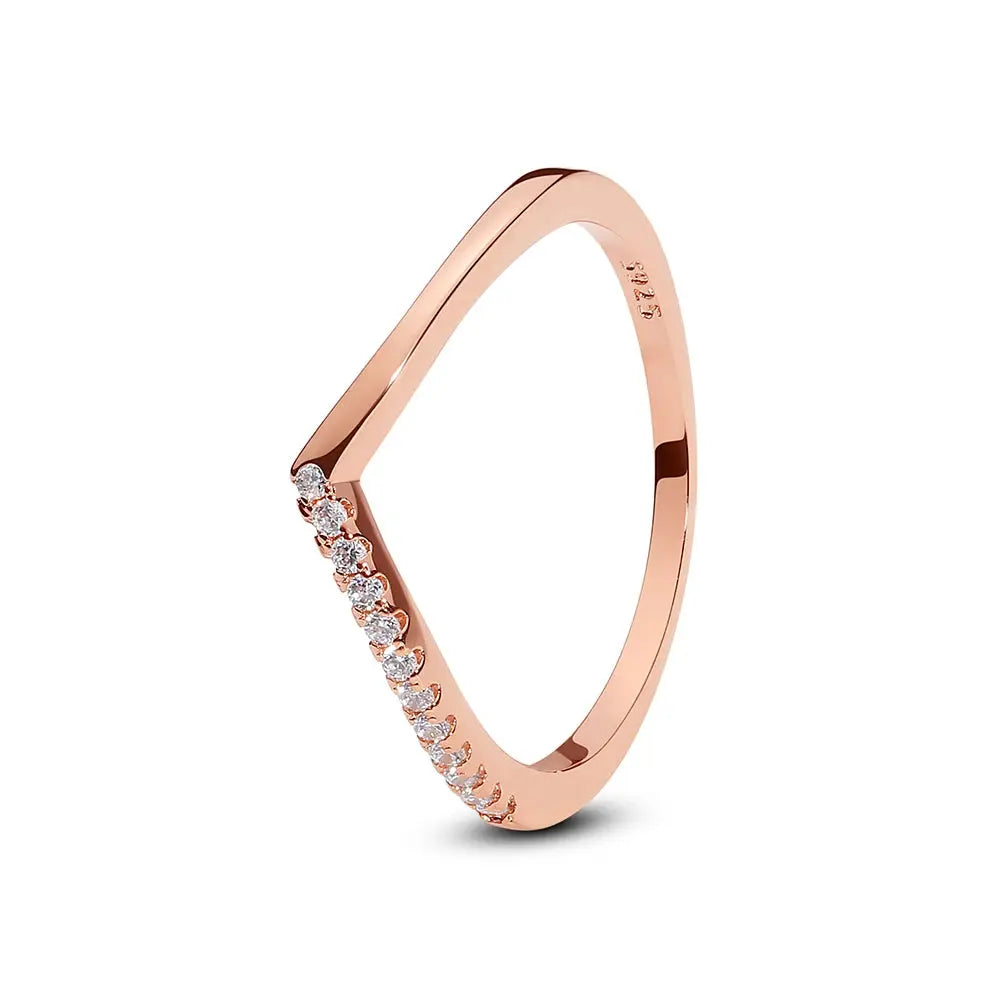 925 Sterling Silver Infinity Heart Ring – Rose Gold Crystal Engagement & Wedding Jewelry for Women NNOS