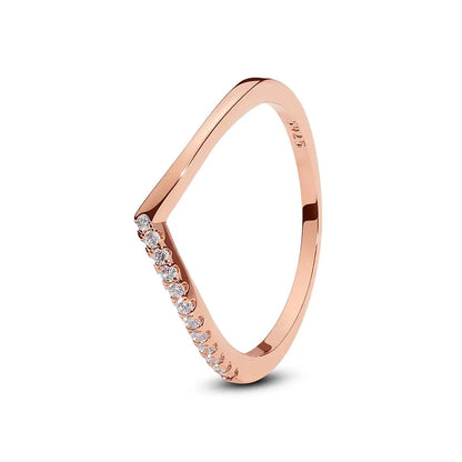 925 Sterling Silver Infinity Heart Ring – Rose Gold Crystal Engagement & Wedding Jewelry for Women NNOS