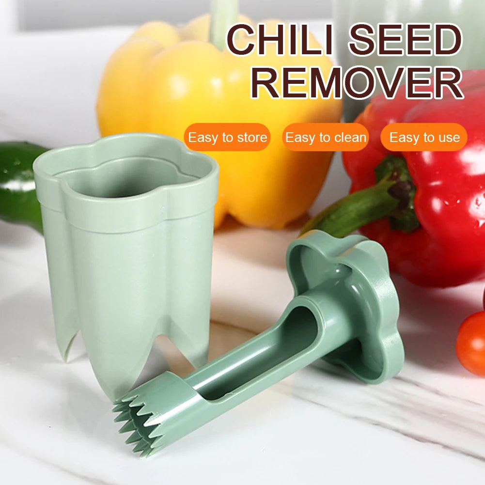 Ultimate 2-in-1 Fruit and Pepper Corer - Portable Seed Remover for Effortless Kitchen Prep