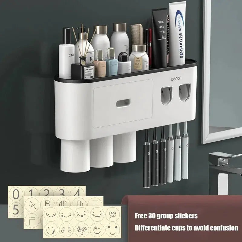 1Pcs Wash Set  Automatic Toothpaste Squeezer Cups Gargle Cup  Punch-free Toothbrush Cup Holder Storage Rack Bathroom Products Ho NNOS