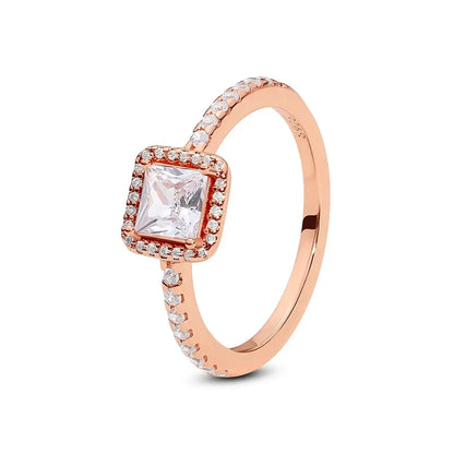 925 Sterling Silver Infinity Heart Ring – Rose Gold Crystal Engagement & Wedding Jewelry for Women NNOS