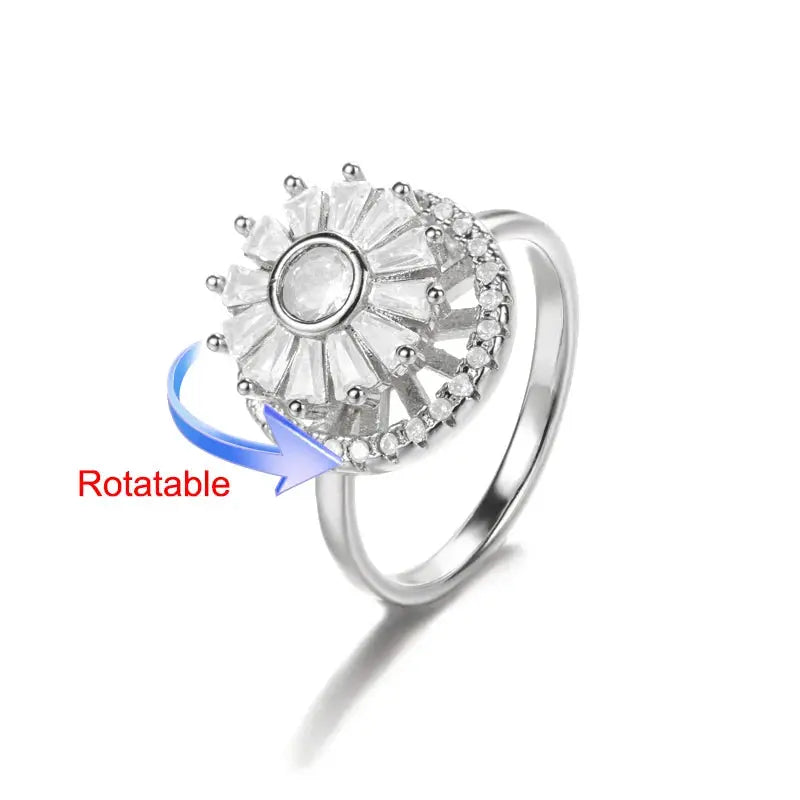 Four-Leaf Clover Rotating Anxiety Ring – Elegant Gold Stainless Steel Fidget Jewelry for Women NNOS