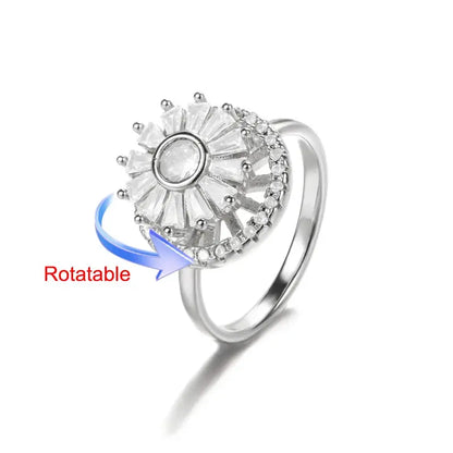 Four-Leaf Clover Rotating Anxiety Ring – Elegant Gold Stainless Steel Fidget Jewelry for Women NNOS
