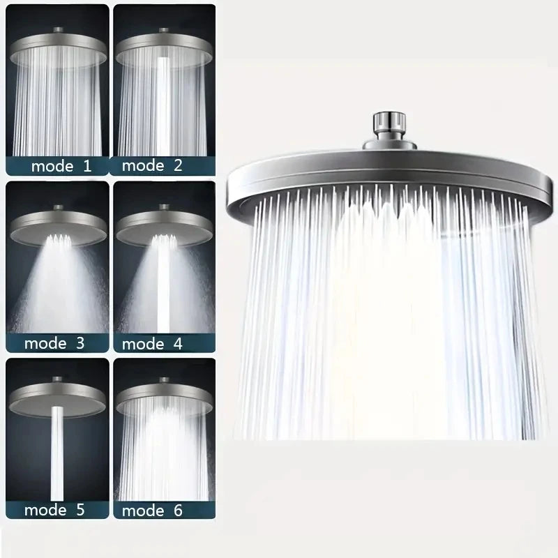 "Six-Mode Shower Head: Because Your Hair Deserves a Power Boost Too!"