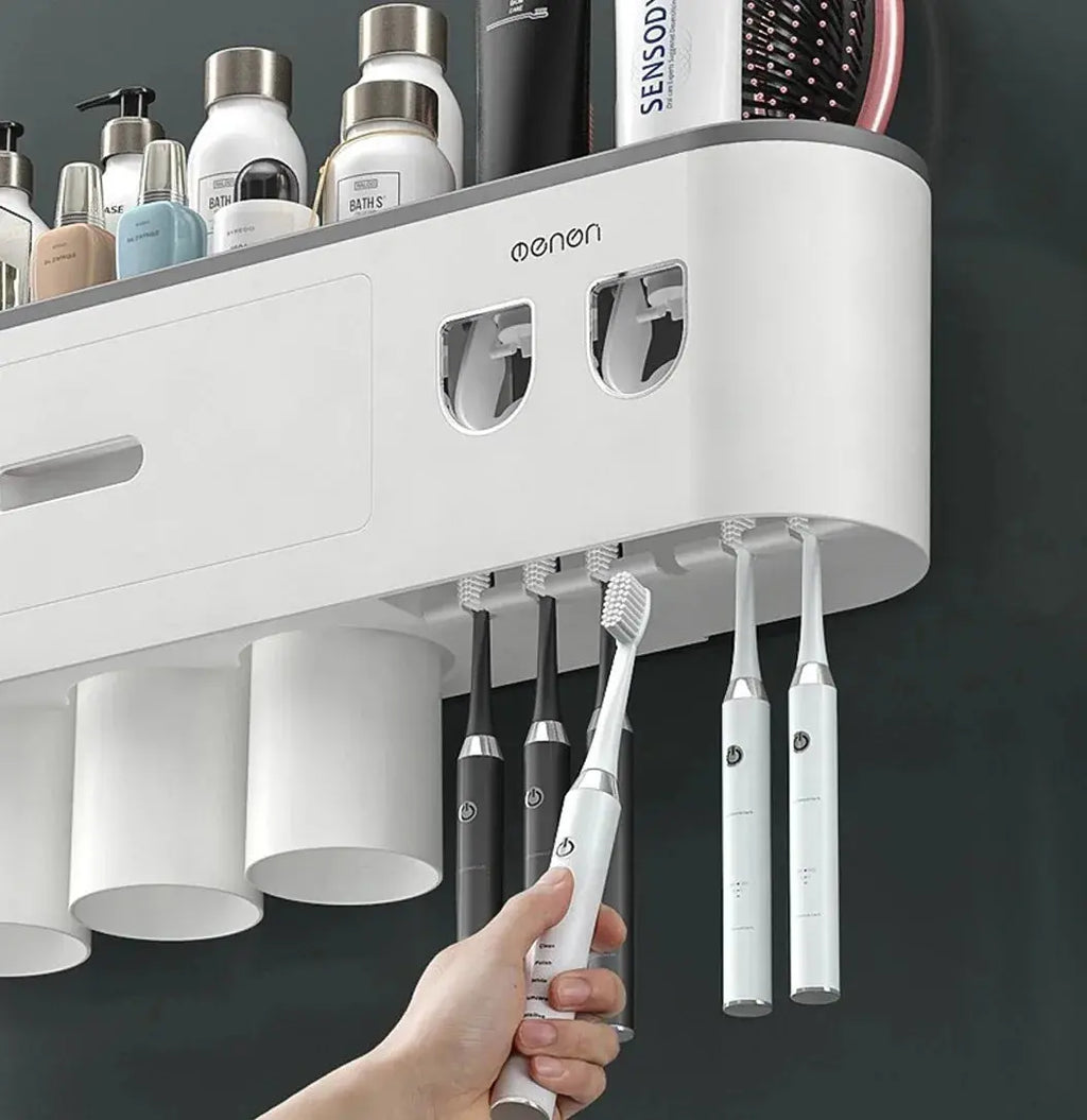 1Pcs Wash Set  Automatic Toothpaste Squeezer Cups Gargle Cup  Punch-free Toothbrush Cup Holder Storage Rack Bathroom Products Ho NNOS