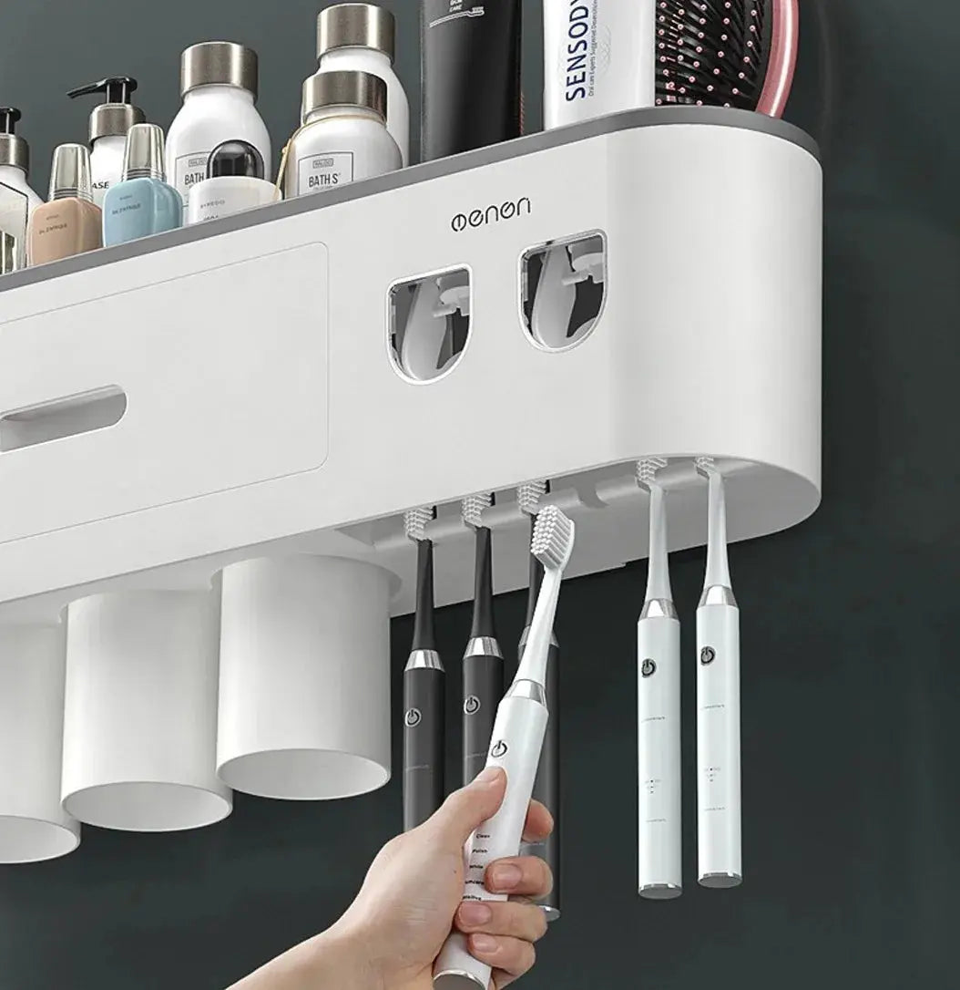 1Pcs Wash Set  Automatic Toothpaste Squeezer Cups Gargle Cup  Punch-free Toothbrush Cup Holder Storage Rack Bathroom Products Ho NNOS