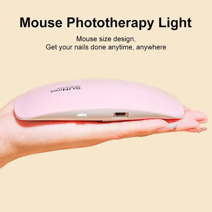 Portable 6W Mini Nail Dryer Machine with 6 LED UV Manicure Lamp for Home Use Dries Polish Varnish Quickly with USB Cable