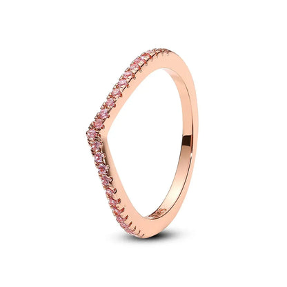 925 Sterling Silver Infinity Heart Ring – Rose Gold Crystal Engagement & Wedding Jewelry for Women NNOS