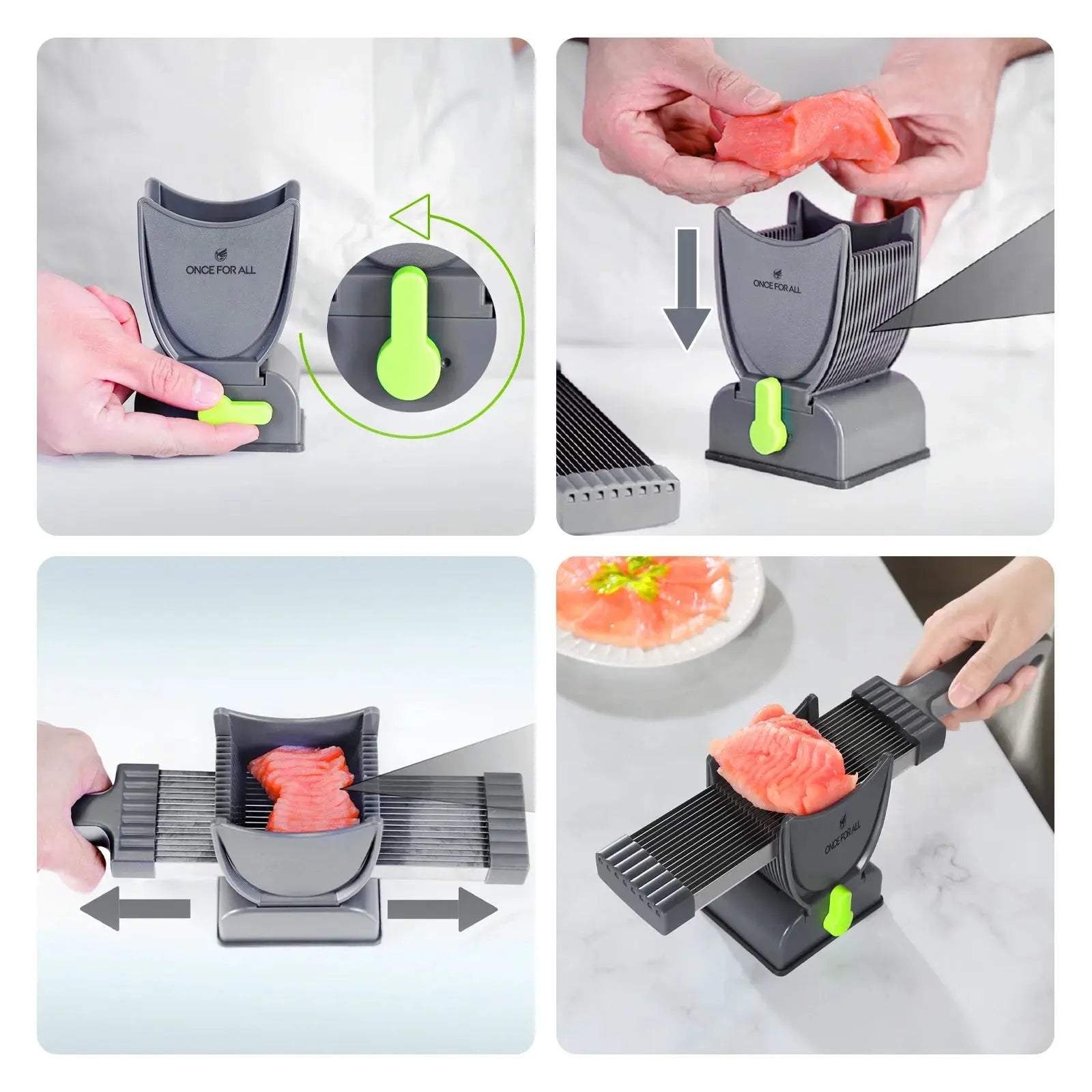 ONCE for All Meat Slicer and  Knife Set for Meat Slicing , Manual Fresh Meat Cutter, Slicer for Beef, Pork, Chicken Breast NNOS