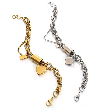 Add a Touch of Luxury with Our Exquisite DZ Fashion Design Gold Color Thick Chain Stainless Steel Bracelets