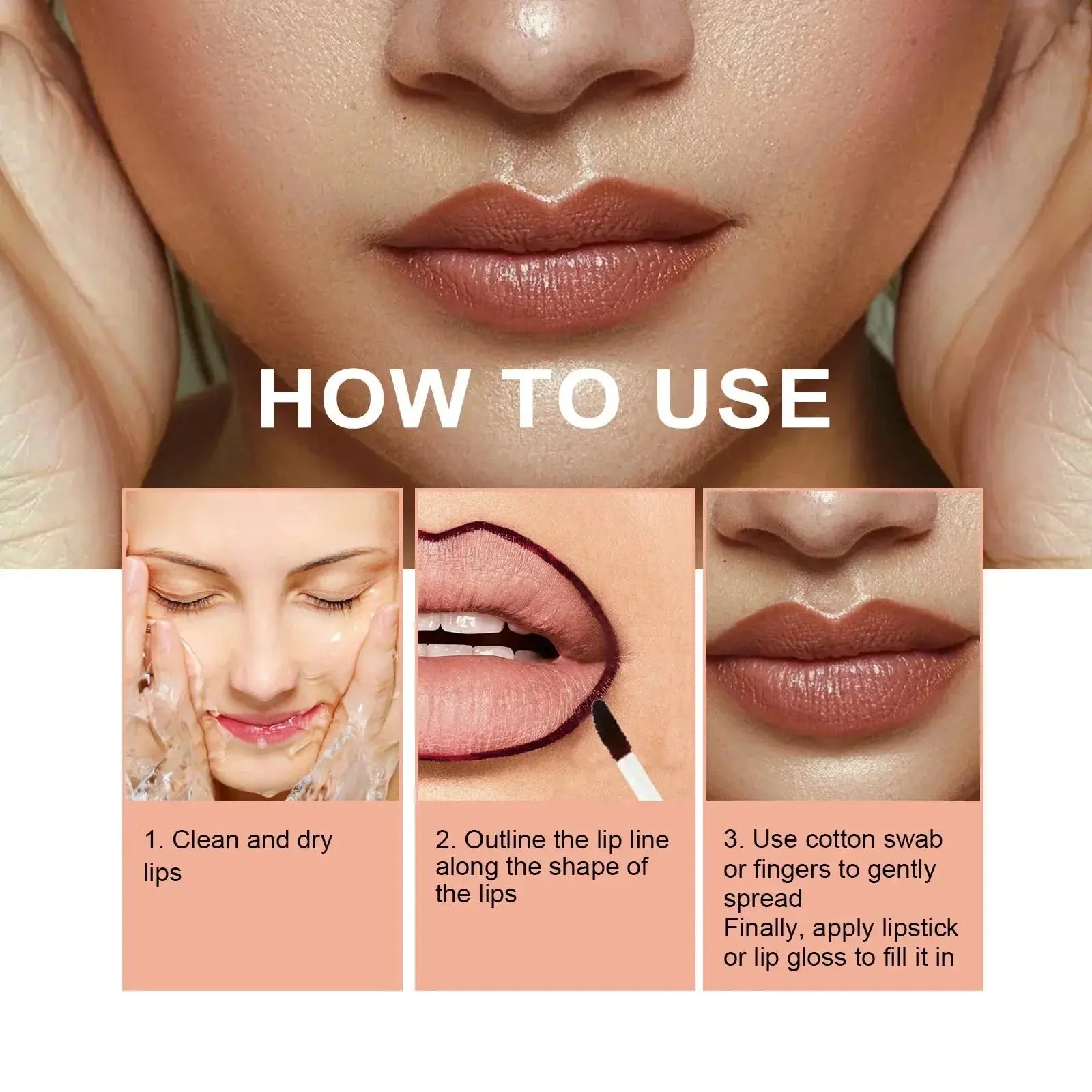 Waterproof Lip Liner Peel Off Tattoo Lipgloss Waterproof Long Lasting Matte Lip Tint Brown Contour Tear-off Lips Stain Cosmetic NNOS