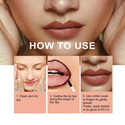 Waterproof Lip Liner Peel Off Tattoo Lipgloss Waterproof Long Lasting Matte Lip Tint Brown Contour Tear-off Lips Stain Cosmetic NNOS