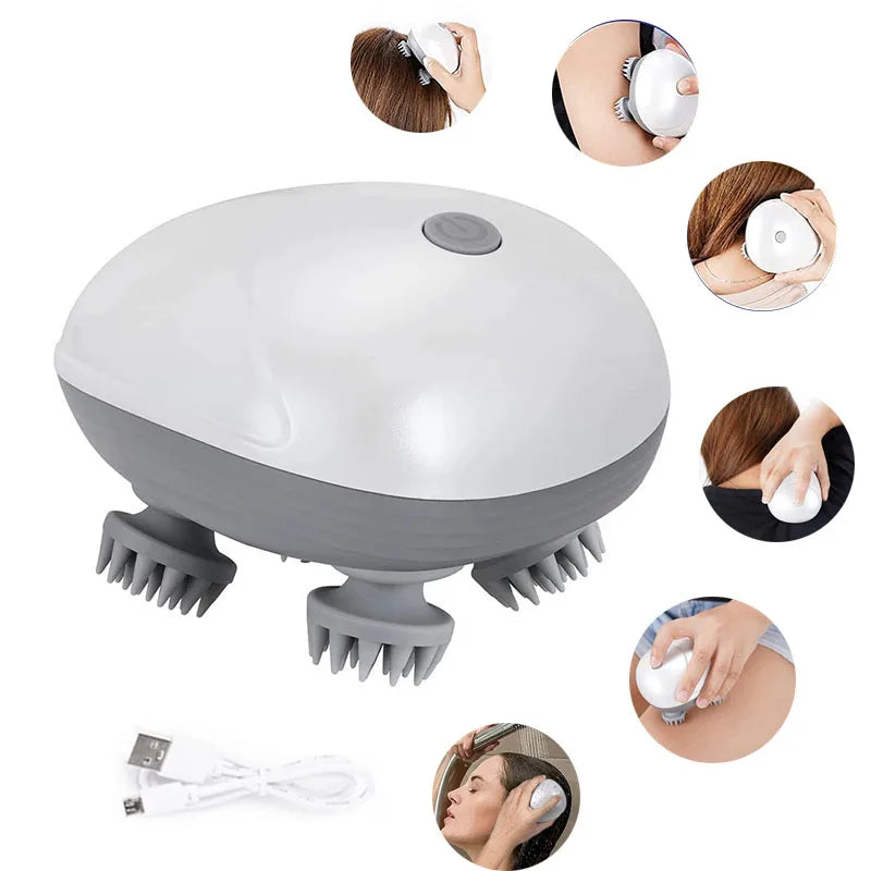 Electric Cat Massager for Deep Tissue Body Shoulder Leg Arm Neck Head Scalp Vibrating Kneading Device