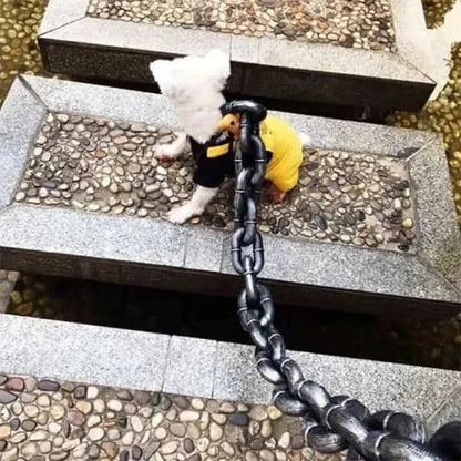 "Unbreakable Iron Chain Leash: Because Your Dog Deserves to Be a Tiny Tank!"