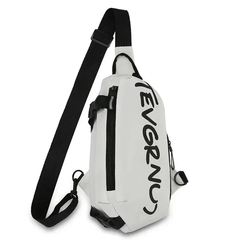 Autumn Winter Nylon Chest Bag for Men and Women Trendy Fashionable Sports Leisure Crossbody Bag with Oblique Straddle Design