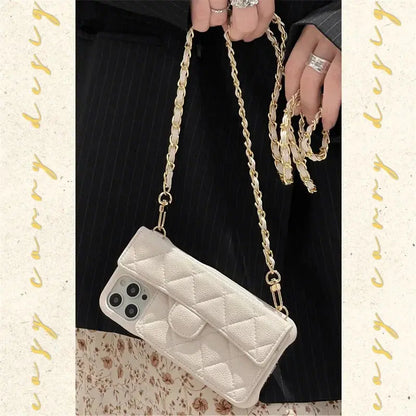Luxury Geometric Leather Crossbody Phone Case NNOS