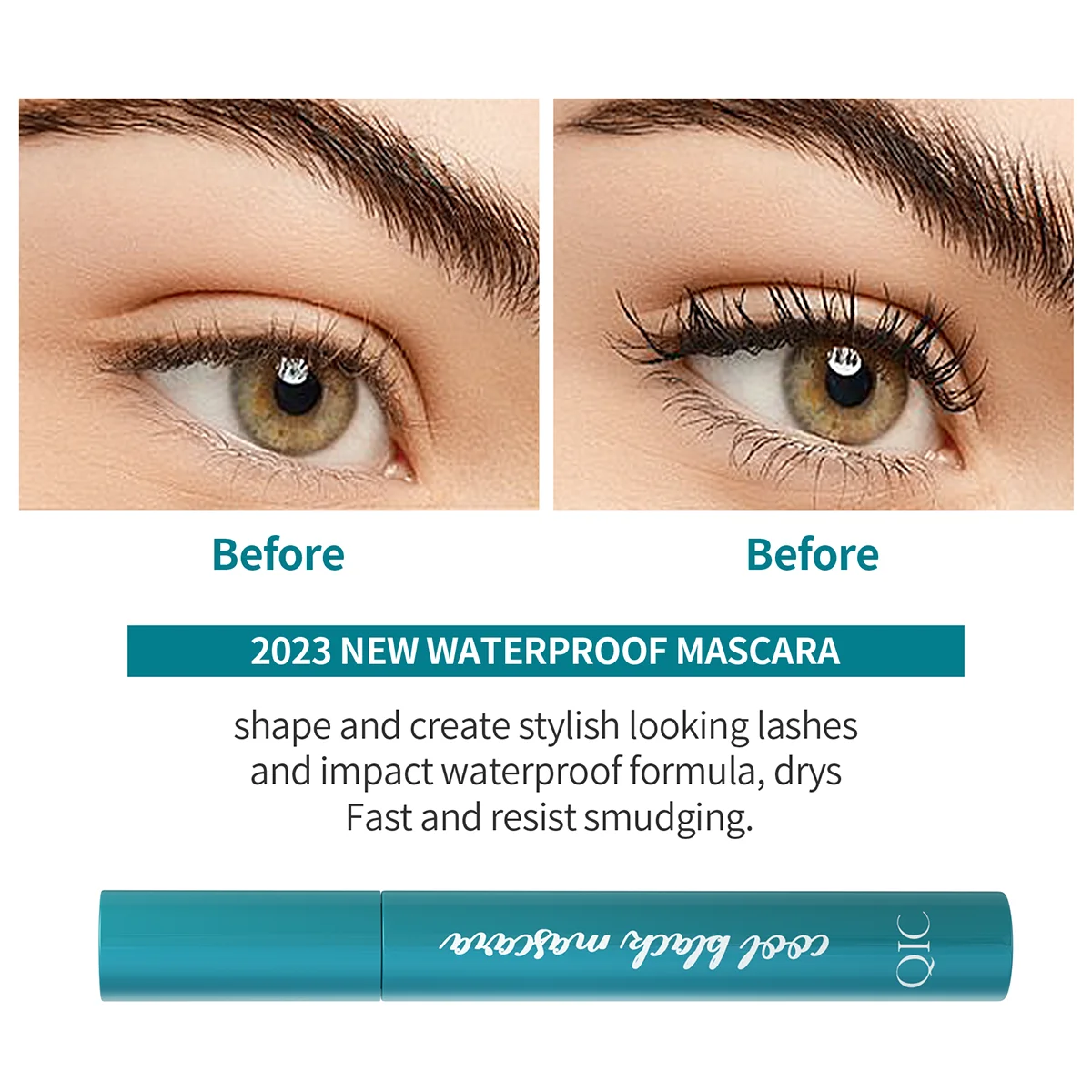 4D Volumizing Waterproof Mascara - Thickening and Curling, Long-Lasting Black Formula