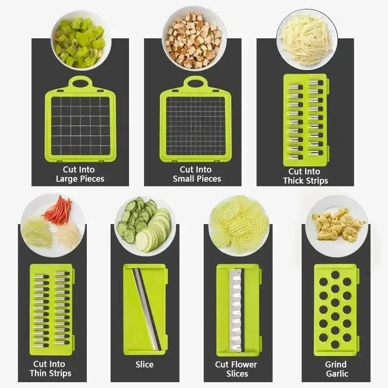14-in-1 Multifunctional Vegetable Chopper and Slicer for Efficient Food Preparation