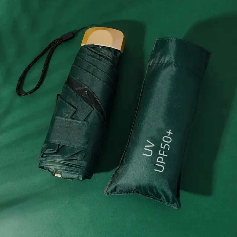 Compact Travel Umbrella with UV Protection and Folding Design