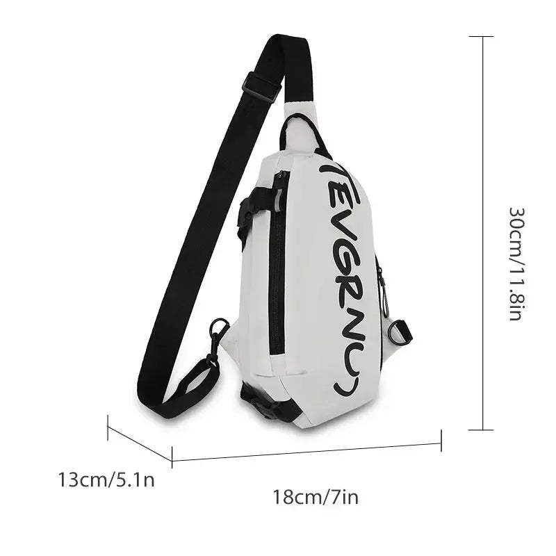 Autumn Winter Nylon Chest Bag for Men and Women Trendy Fashionable Sports Leisure Crossbody Bag with Oblique Straddle Design