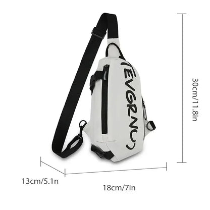 Autumn Winter Nylon Chest Bag for Men and Women Trendy Fashionable Sports Leisure Crossbody Bag with Oblique Straddle Design