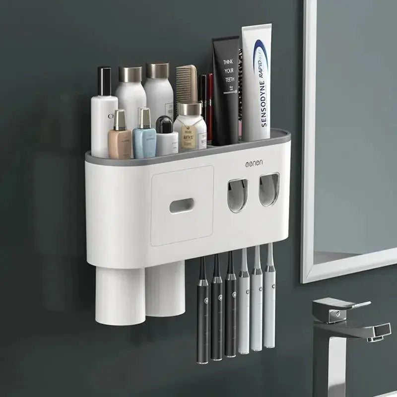 1Pcs Wash Set  Automatic Toothpaste Squeezer Cups Gargle Cup  Punch-free Toothbrush Cup Holder Storage Rack Bathroom Products Ho NNOS