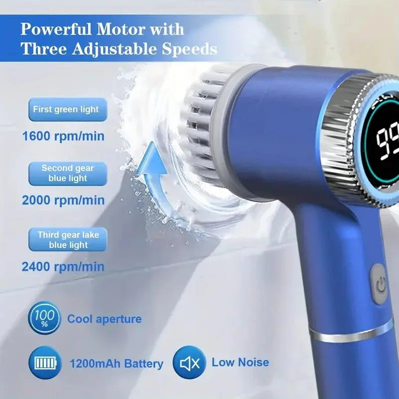 Powerful Wireless Electric Cleaning Brush IPX7 Waterproof USB Rechargeable Multi-functional Handheld Cleaner for Household NNOS