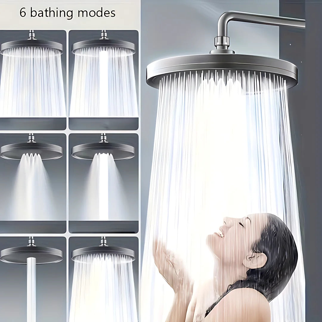 "Six-Mode Shower Head: Because Your Hair Deserves a Power Boost Too!"