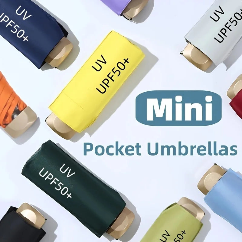 Compact Travel Umbrella with UV Protection and Folding Design