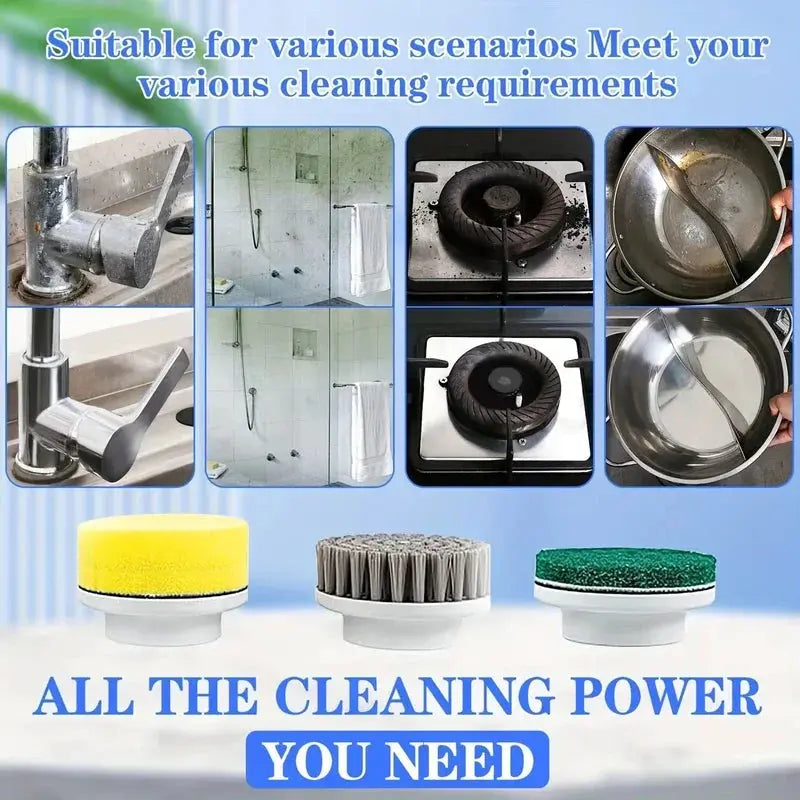 Powerful Wireless Electric Cleaning Brush IPX7 Waterproof USB Rechargeable Multi-functional Handheld Cleaner for Household NNOS