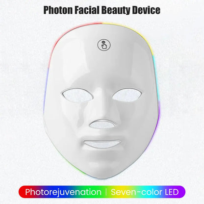 7 Colors Photon Facial LED Mask Red Light Therapy Anti Aging Face Neck Beauty Mask Relaxation Treatment Anti-Wrinkle Skin Care NNOS