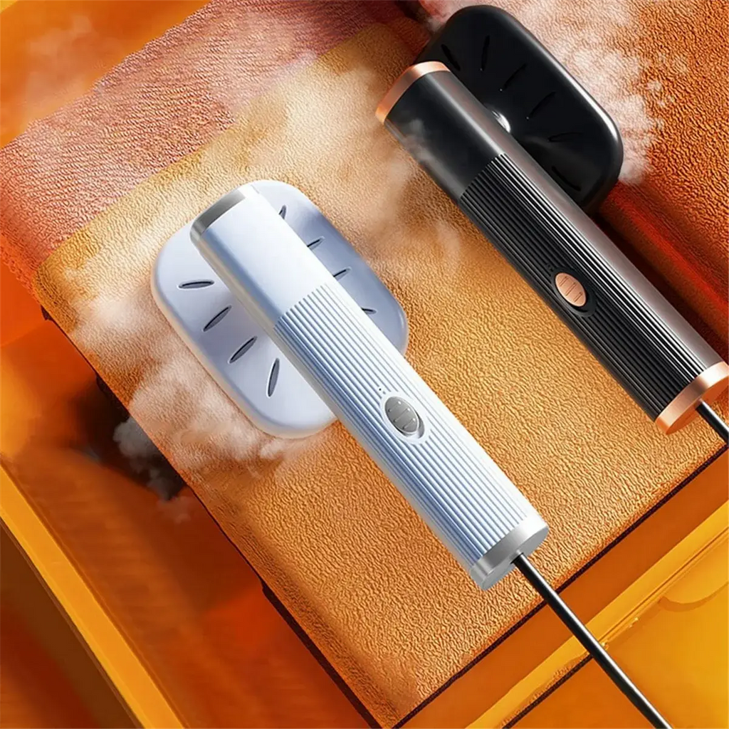 Portable Mini Steam Iron for Travel Black Fabric Clothes 180° Rotatable Handheld Garment Steamer product image