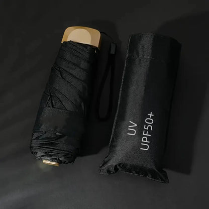 Compact Travel Umbrella with UV Protection and Folding Design