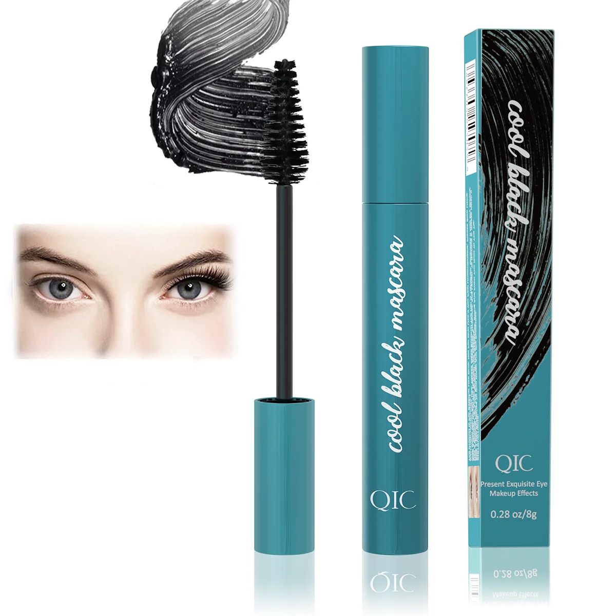 4D Volumizing Waterproof Mascara - Thickening and Curling, Long-Lasting Black Formula