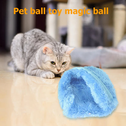 Interactive Magic Rolling Ball Toy for Dogs and Cats Plush Electric Activation Ball for Pet Fun