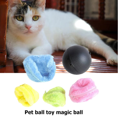 Interactive Magic Rolling Ball Toy for Dogs and Cats Plush Electric Activation Ball for Pet Fun