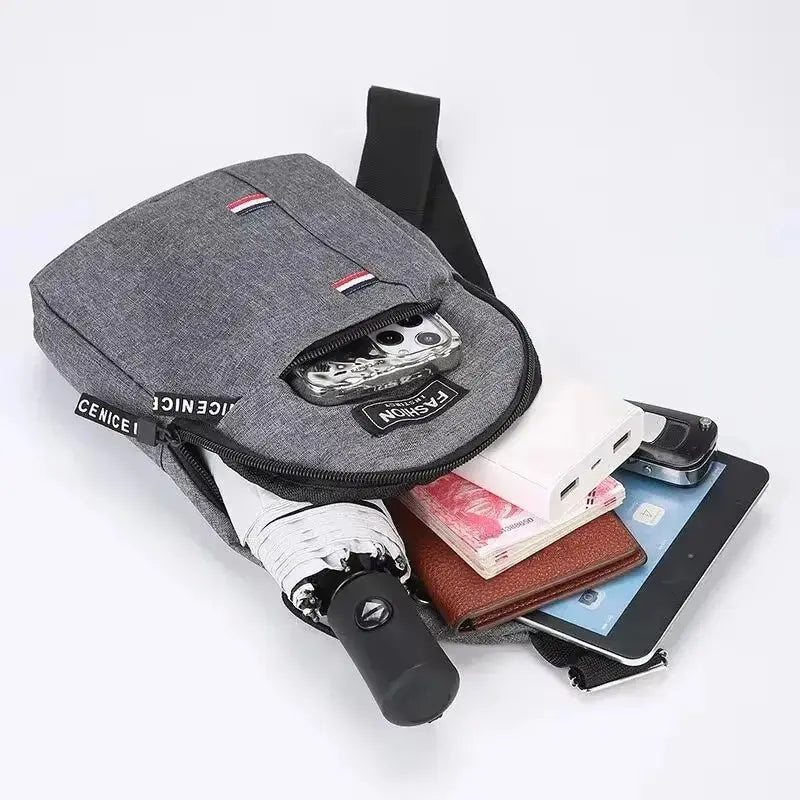 Men's Fashionable Chest Bag Large Capacity One Shoulder Crossbody Outdoor Sports Leisure Small Shoulder Bag NNOS