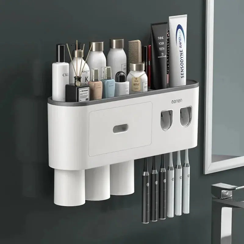 1Pcs Wash Set  Automatic Toothpaste Squeezer Cups Gargle Cup  Punch-free Toothbrush Cup Holder Storage Rack Bathroom Products Ho NNOS