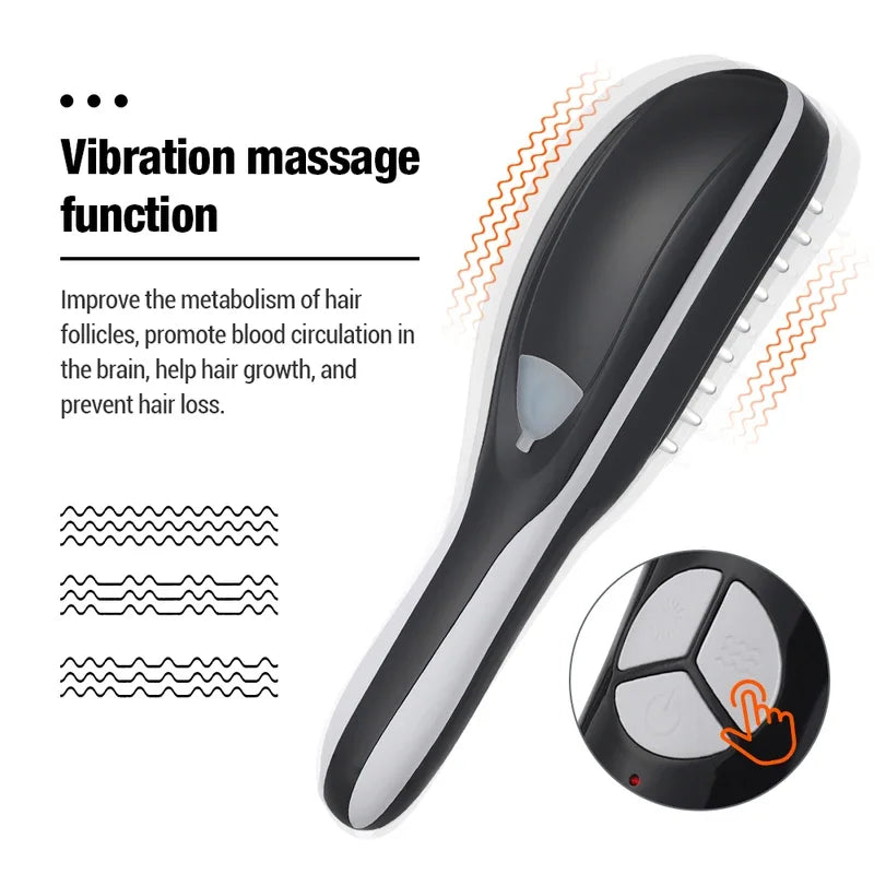 Electric Spray Massage Comb for Hair Growth Vibration Head Brush LED Anti-Hair Loss Scalp Liquid Medicine Atomizing Comb for Short, Eye-Catching Advertising