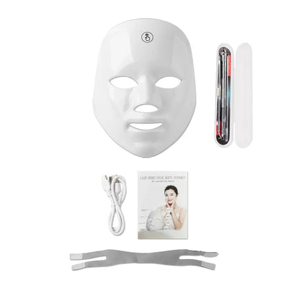 7 Colors Photon Facial LED Mask Red Light Therapy Anti Aging Face Neck Beauty Mask Relaxation Treatment Anti-Wrinkle Skin Care NNOS