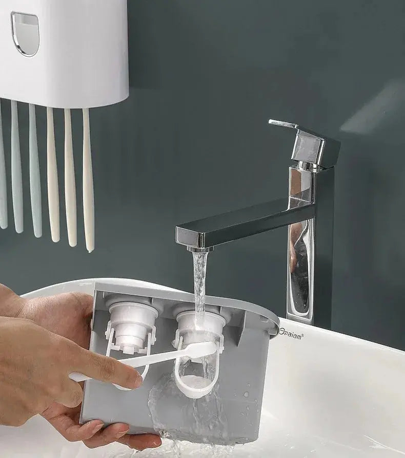 1Pcs Wash Set  Automatic Toothpaste Squeezer Cups Gargle Cup  Punch-free Toothbrush Cup Holder Storage Rack Bathroom Products Ho NNOS