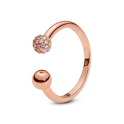 925 Sterling Silver Infinity Heart Ring – Rose Gold Crystal Engagement & Wedding Jewelry for Women NNOS